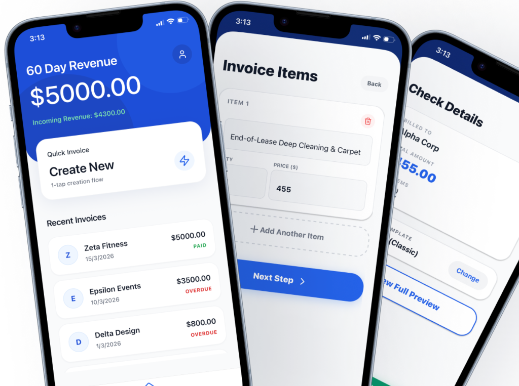 Invoice Buddy App Interface - Invoicing on the go