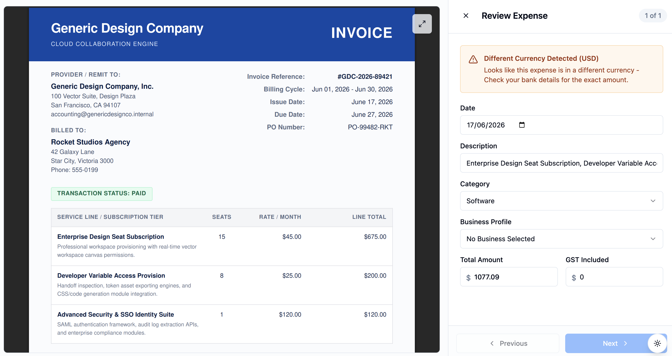 Review Expense
